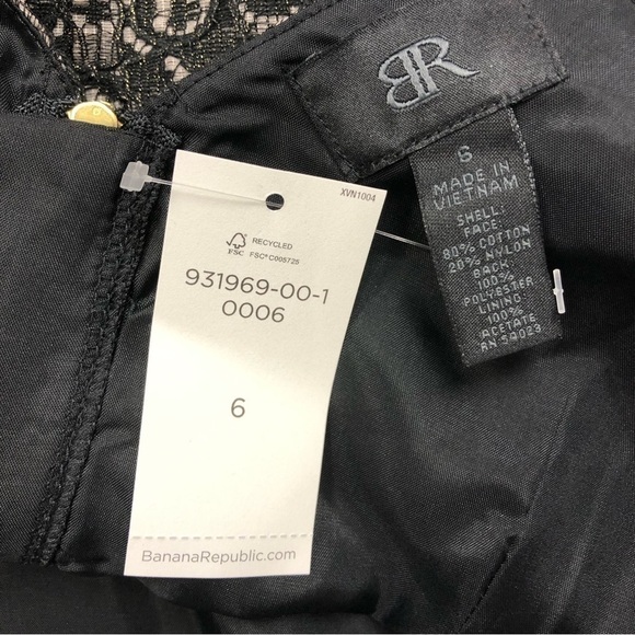 Banana Republic black lace sleeveless dress NEW Size 6 - Picture 3 of 10